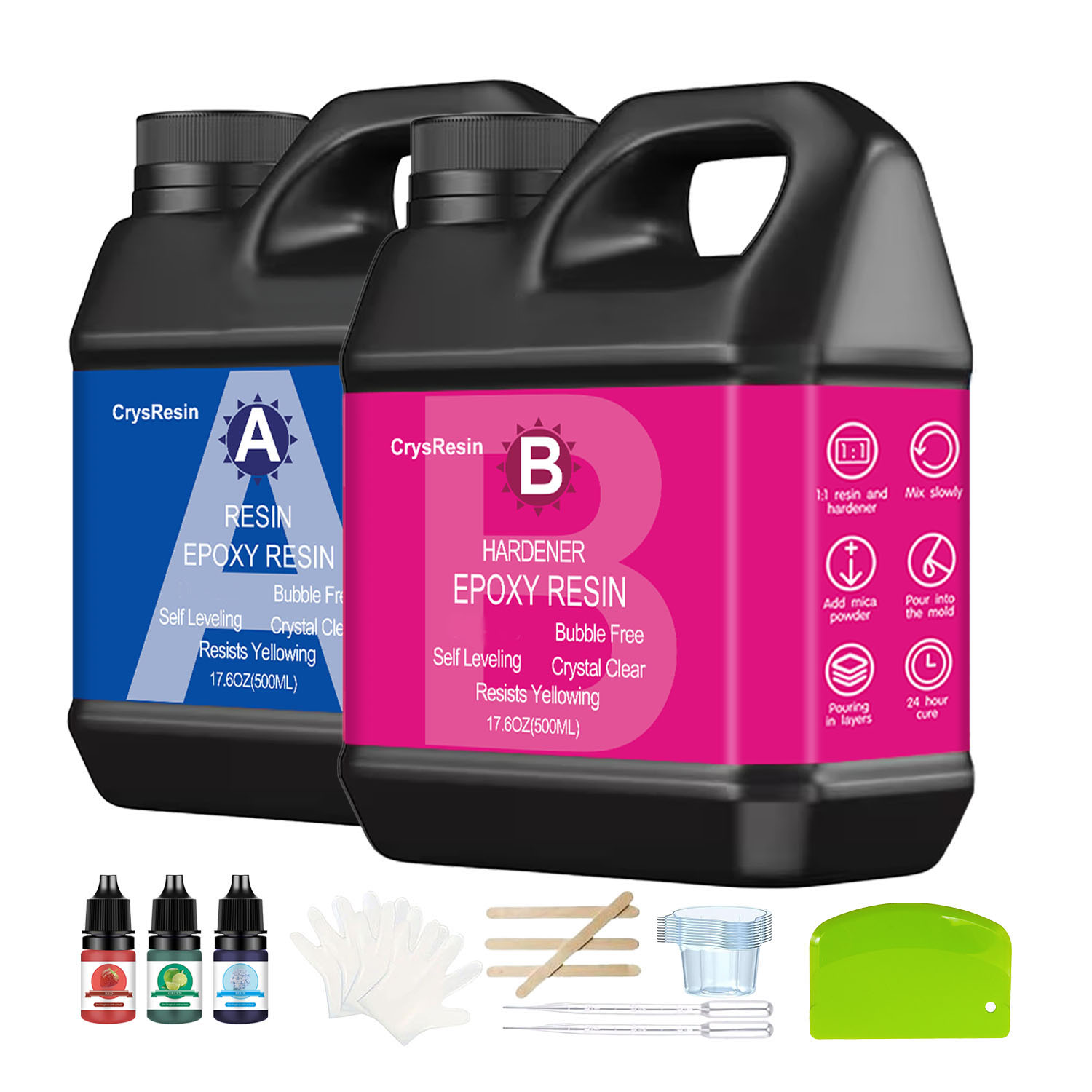 Resin Art Epoxy - Résine époxy transparente 1:1, kit à