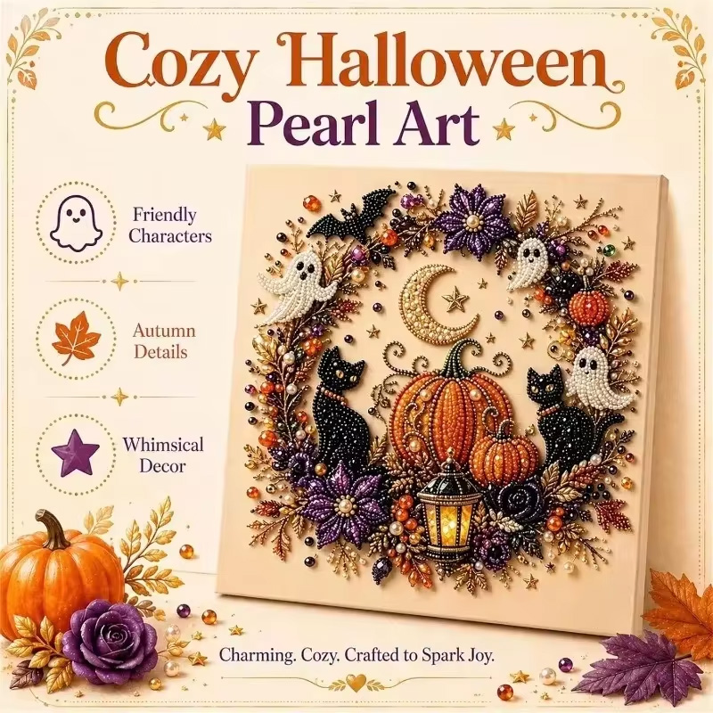 Resin Art Wall Decor - Kit d'art perles fantômes d'Halloween pour