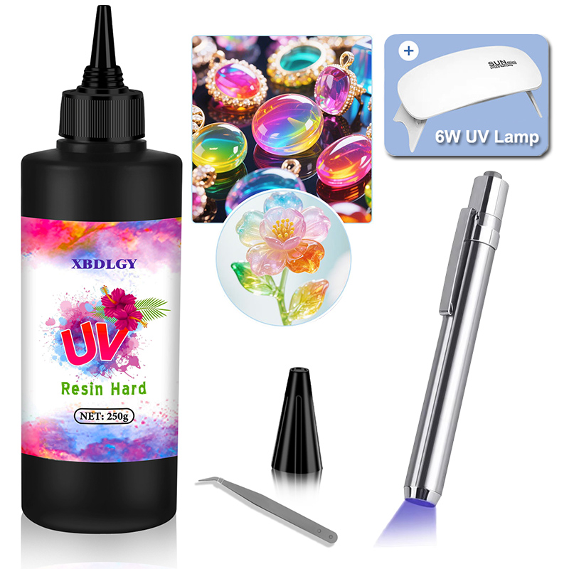 Resin Art Epoxy - Colle dure en résine UV 200g/250g/500g,