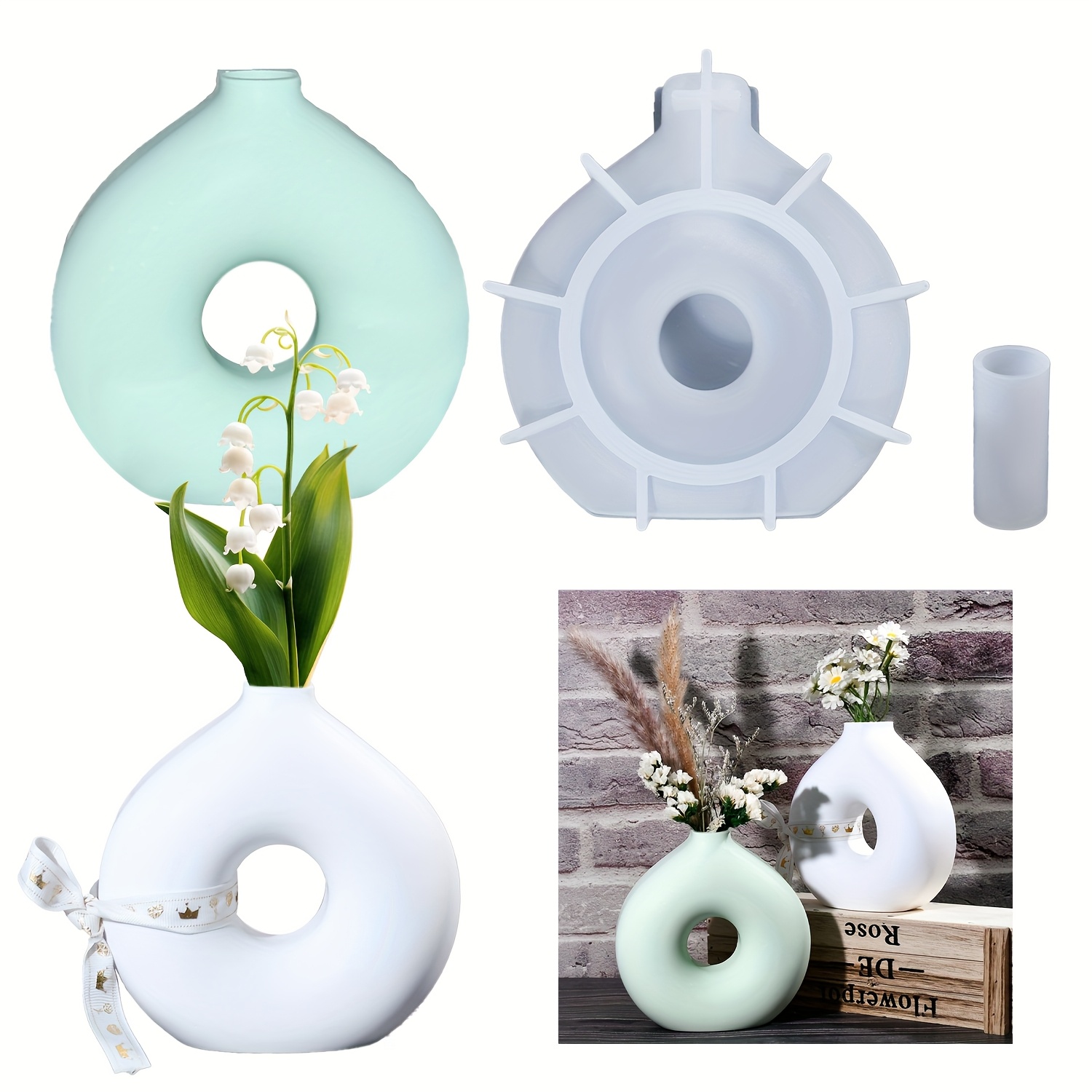 Resin Art Epoxy - 1 bricolage Vase rond Silicone moule