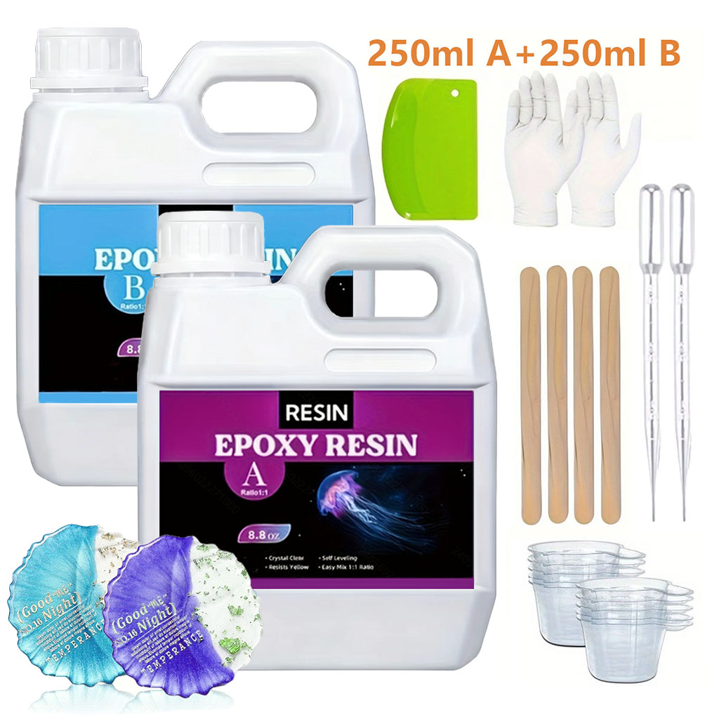 Resin Art Epoxy - Kit de résine époxy transparente 125ml/250ml