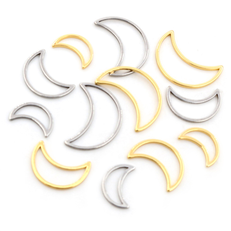 Bezels Pendant Resin - 20pcs 3 Taille Lune Charme Or