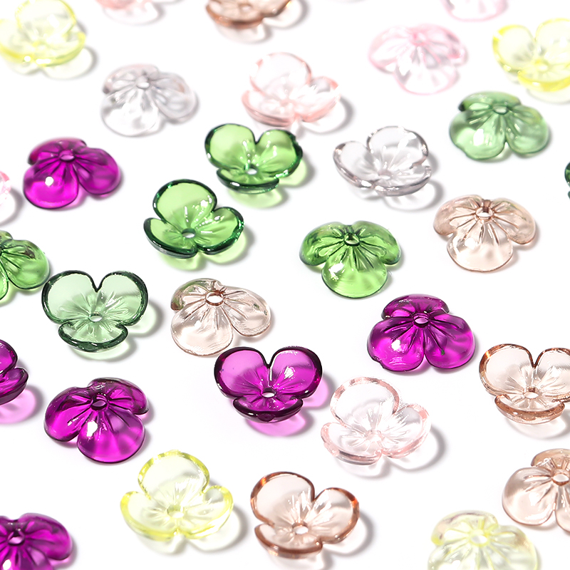 Resin Art Handmade - Perles de pétales en résine transparente,