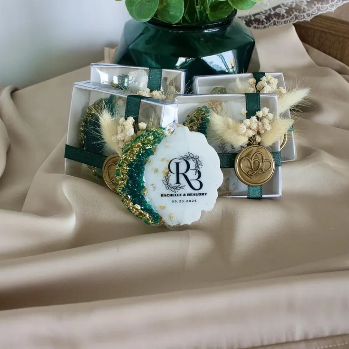 Resin Art Design For Wedding - Aimant époxy personnalisé pour mariage, cadeau