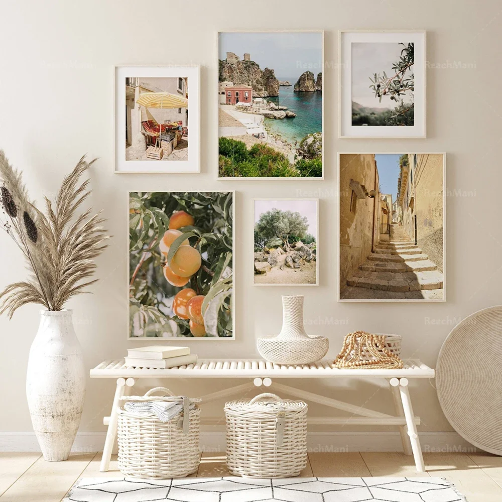 Resin Art Wall Decor - Affiche murale décorative de voyage Sicile