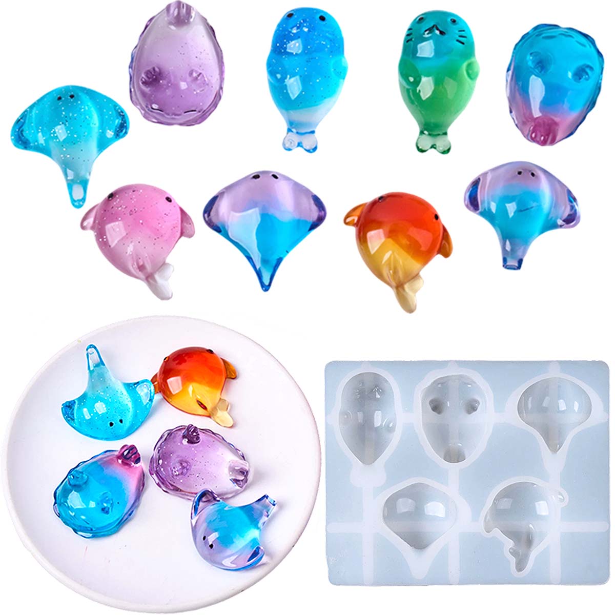 Resin Art Epoxy - Moule en silicone 3D Kawaii Raie