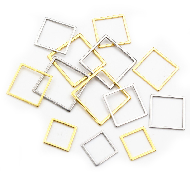 Bezels Pendant Resin - 20pcs 3 Taille Carré Charme Or