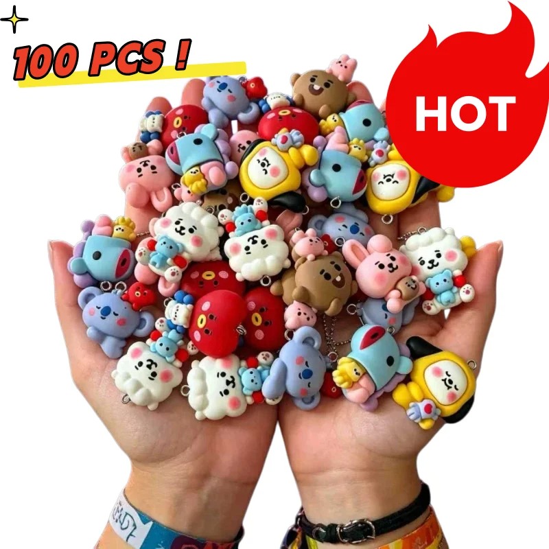 Resin Art Handmade - Breloques en résine BT21, 7 pièces,