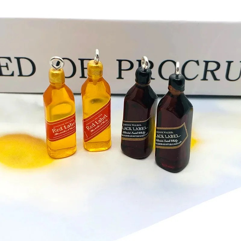 Resin Art Handmade - 10 Breloques Mini Bouteilles de Vin