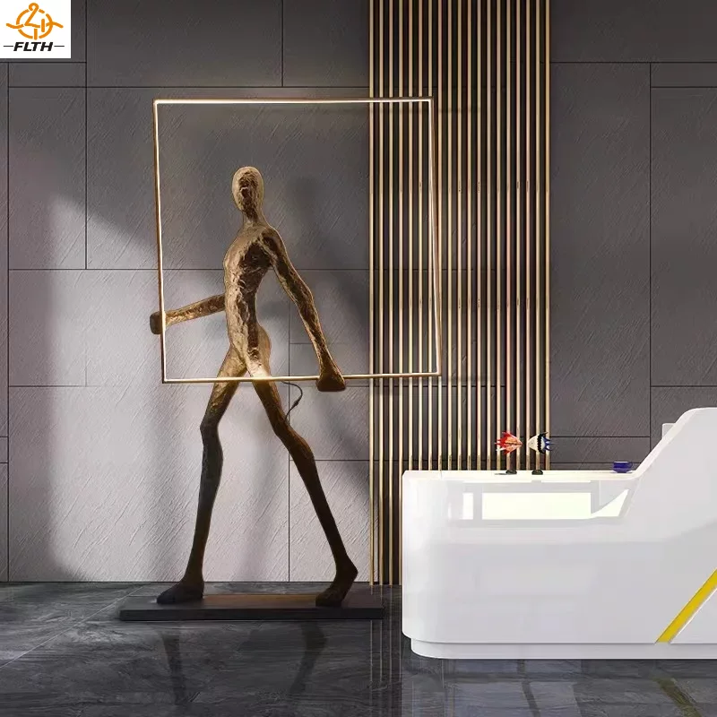 Resin Art Floor Design - Lampadaire Sculptural Humanoïde Moderne et Créatif
