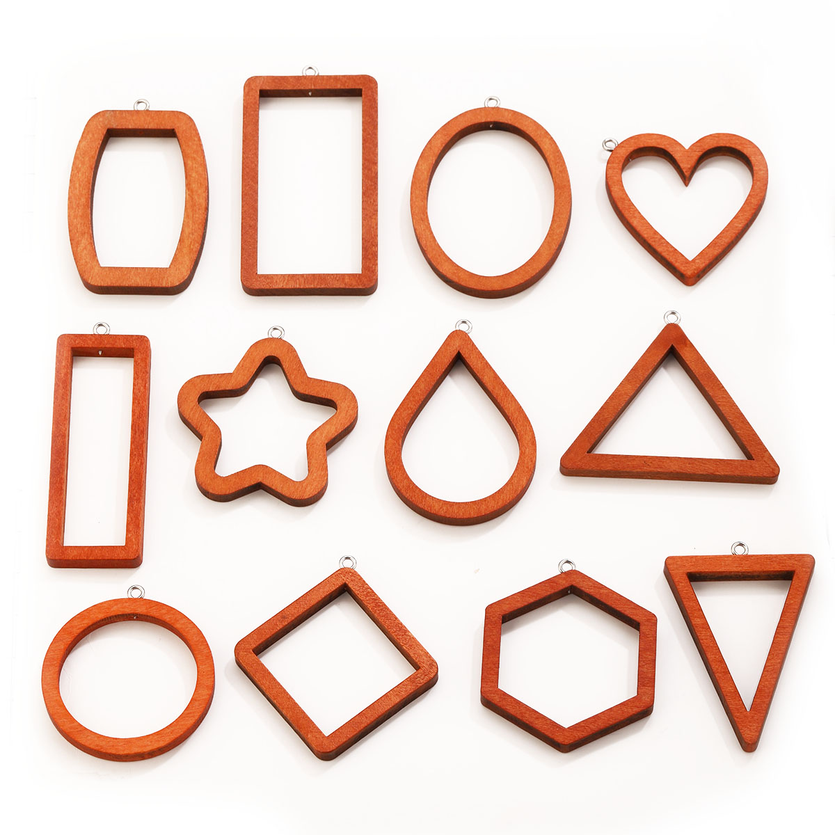 Resin Art Handmade - 10 Breloques Géométriques en Bois (Triangle
