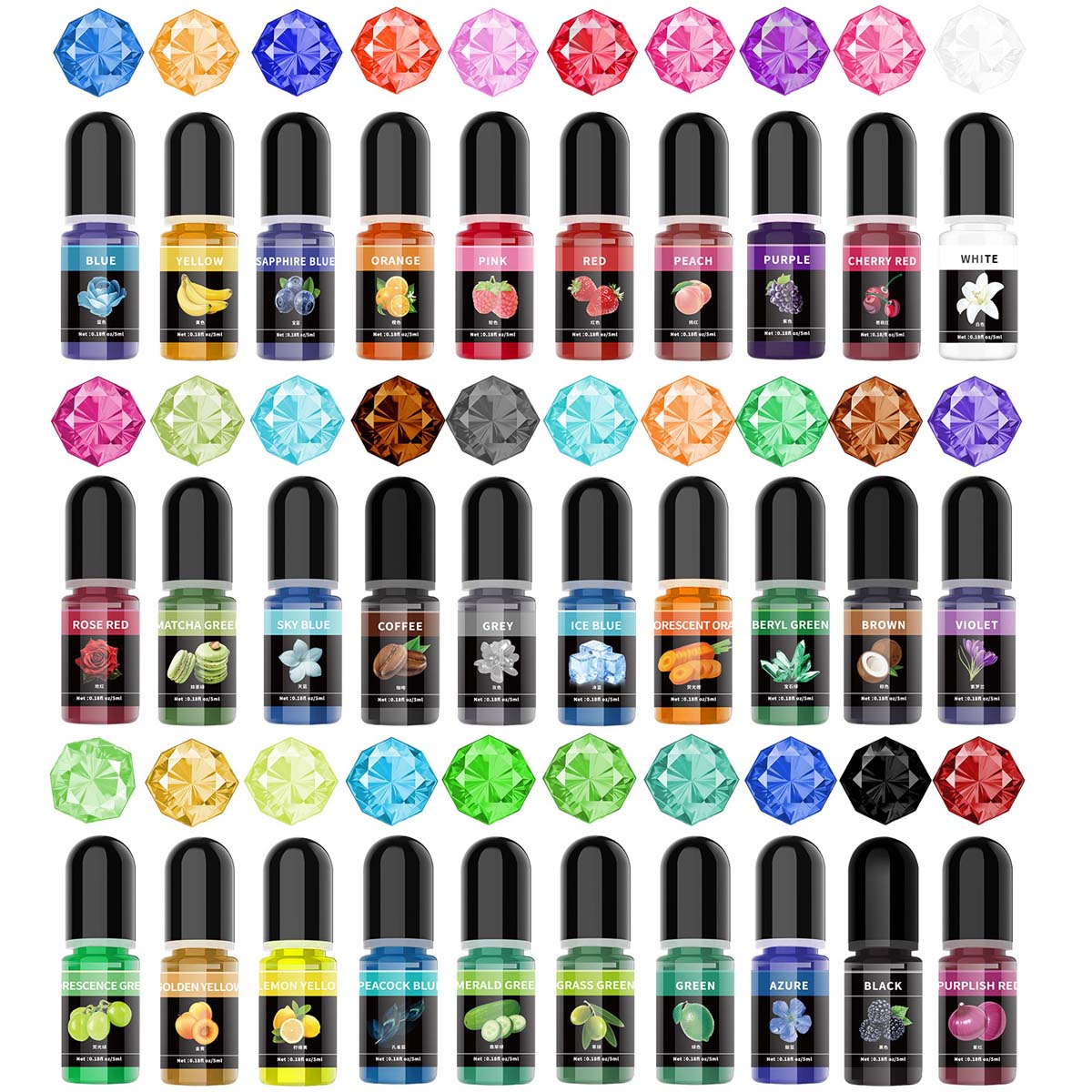 Resin Art Epoxy - 5 ml/bouteille résine époxy Pigment liquide