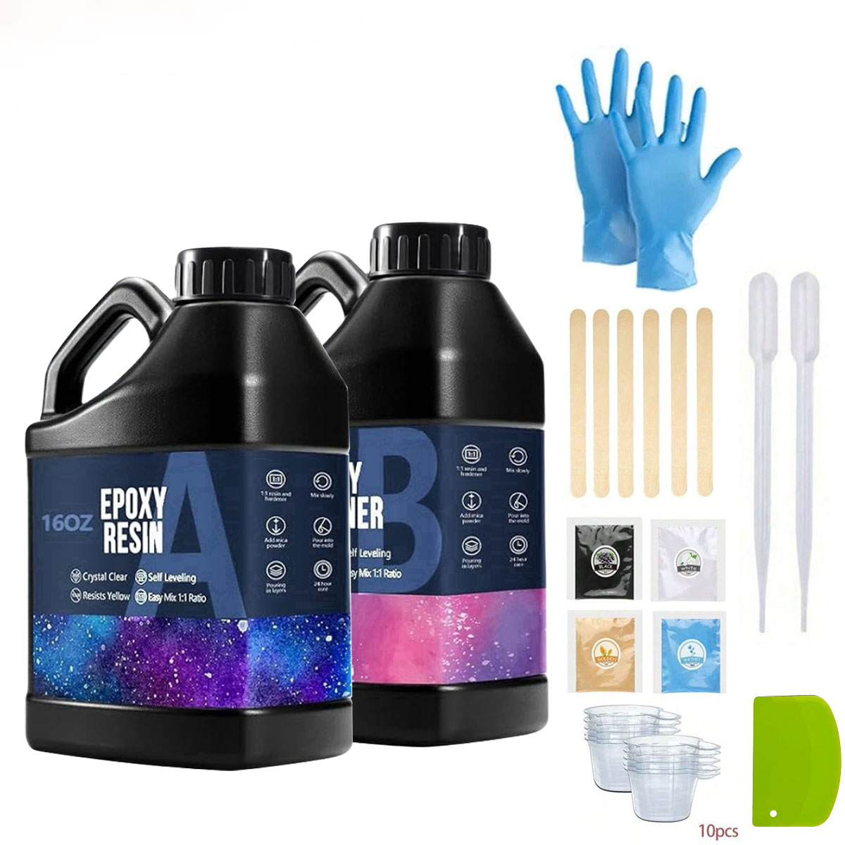 Resin Art Epoxy - Kit de résine époxy transparente, 1000ml,