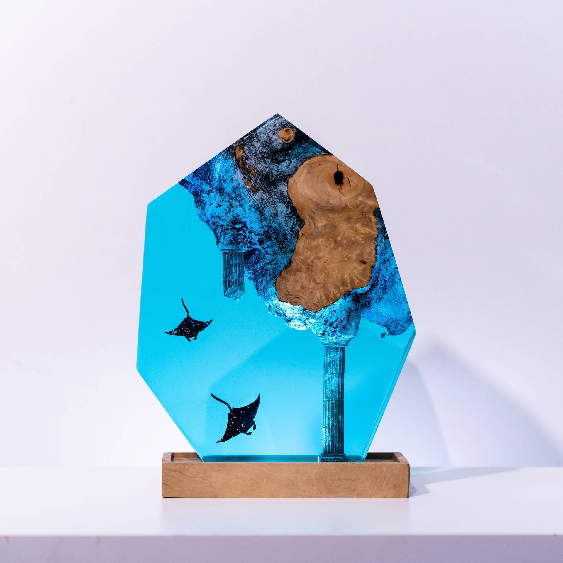 Resin Artist - Articles personnalisés résine Table lumière ruines