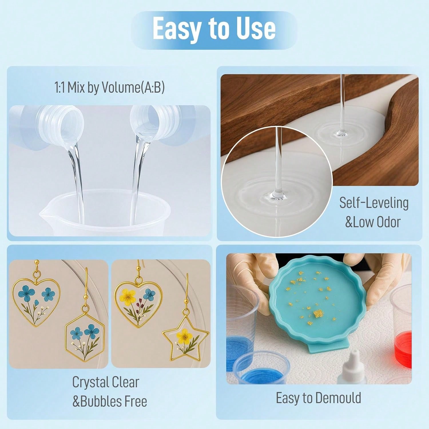 Résine époxy transparente 1:1, - Resin Art Epoxy avis et prix