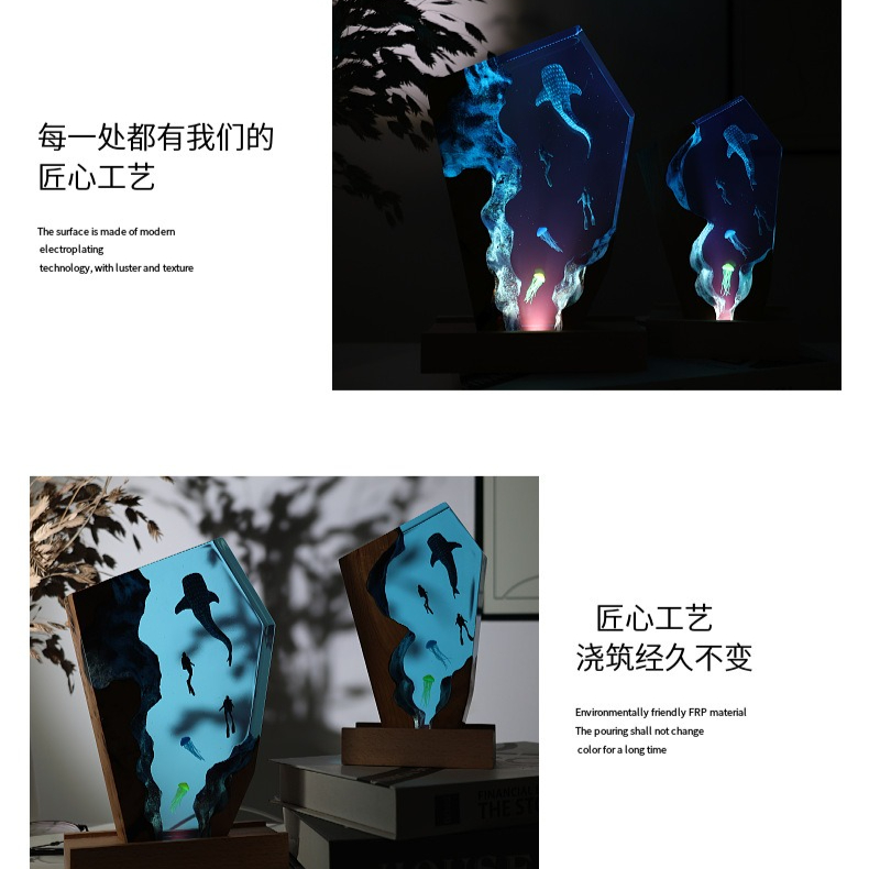 Ornement lumineux de bureau en - Resin Art Gift For Anniversary avis et prix
