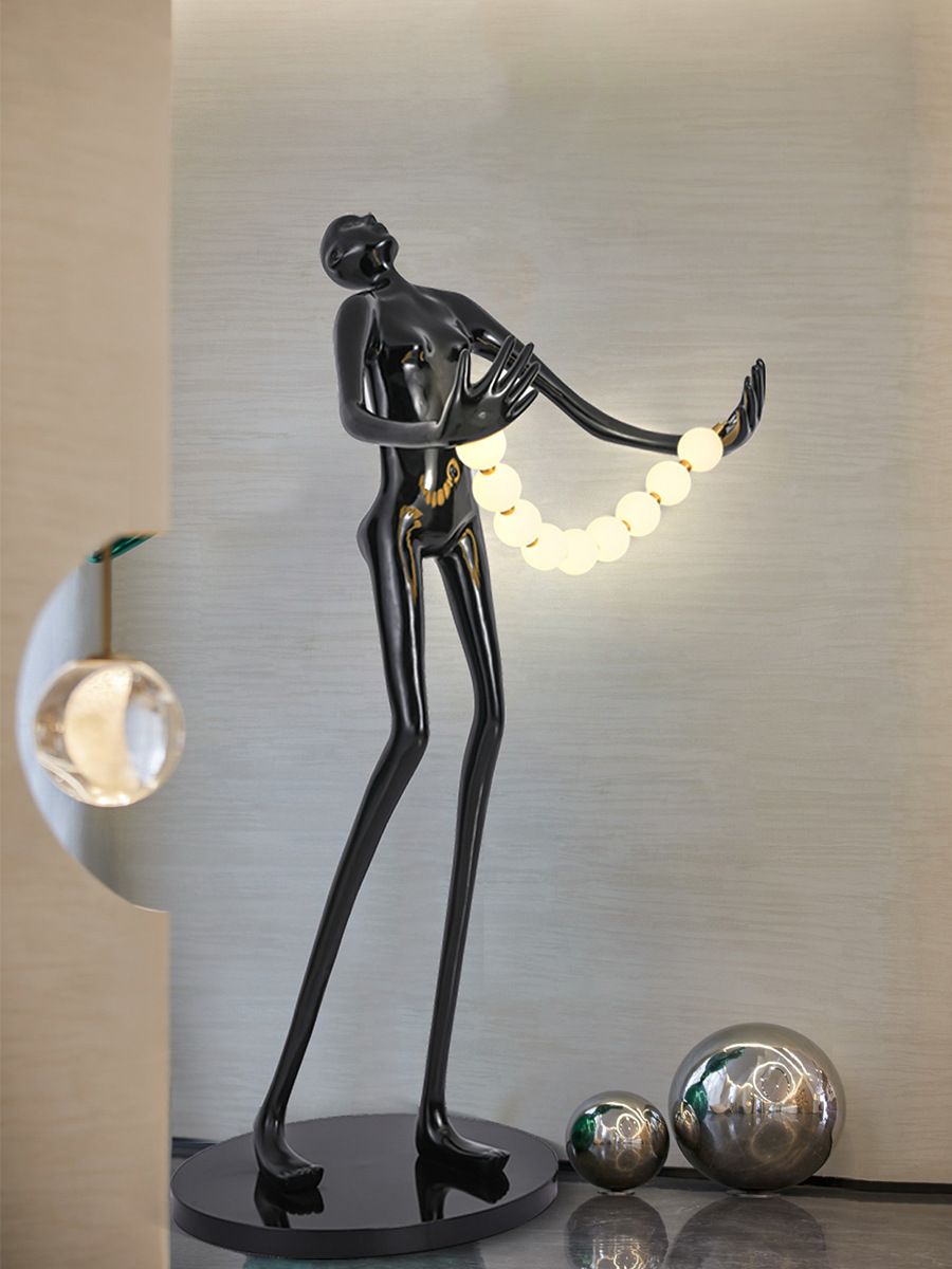 Lampadaire Statue Personnage A - Resin Art Gallery avis et prix