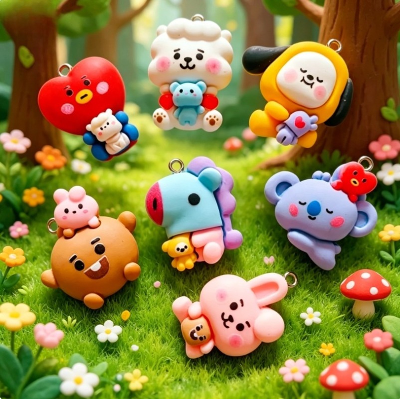 Breloques en résine BT21, 7 pi - Resin Art Handmade avis et prix