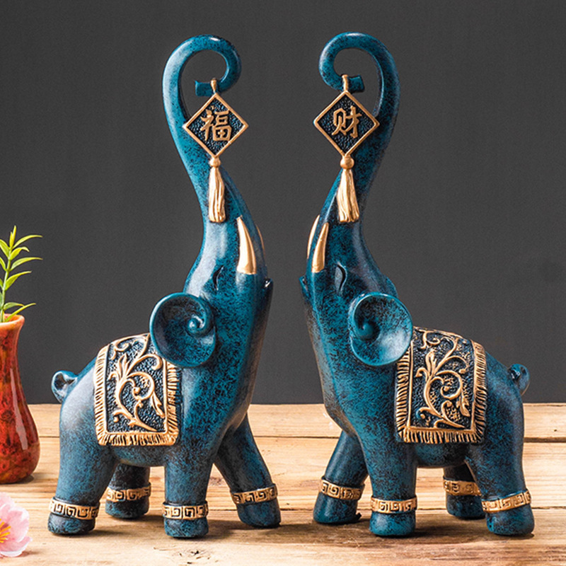 Une paire de figurines éléphan - Resin Art Gift For Anniversary avis et prix
